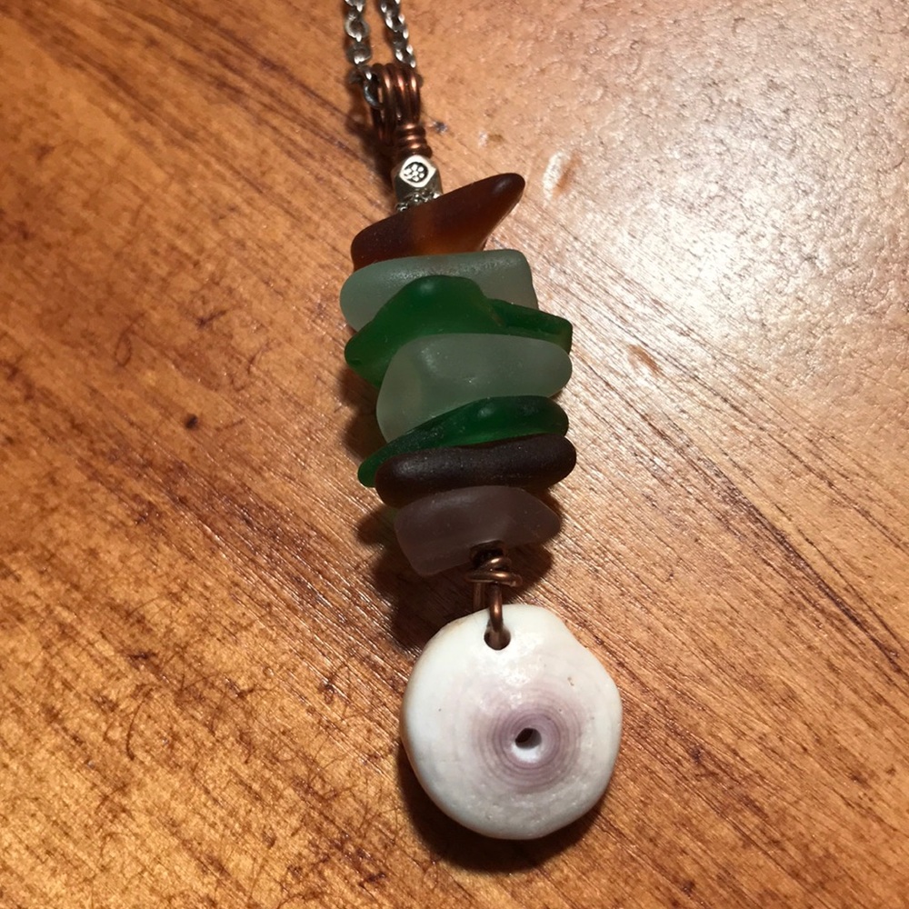 Vintage stacked seaglass necklace from Oahu